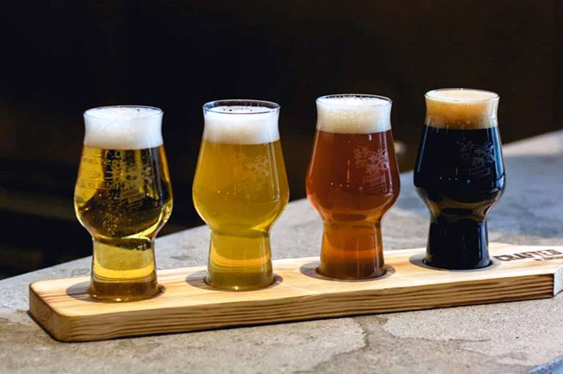 4 forskellige øl i glas