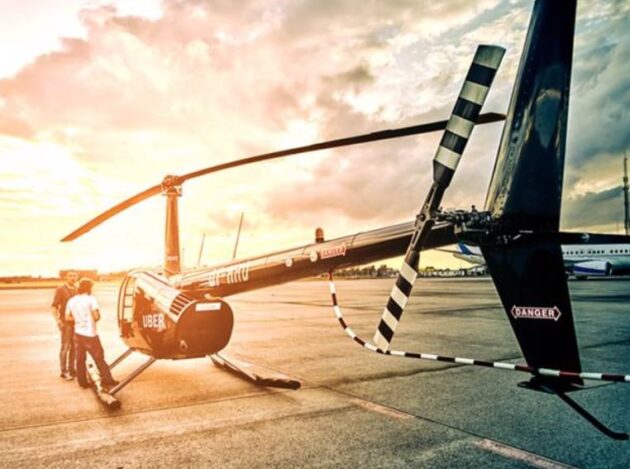 Helikopter på landingsbane