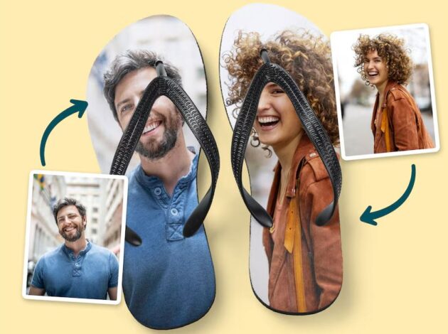 Personlige flip-flops med billeder