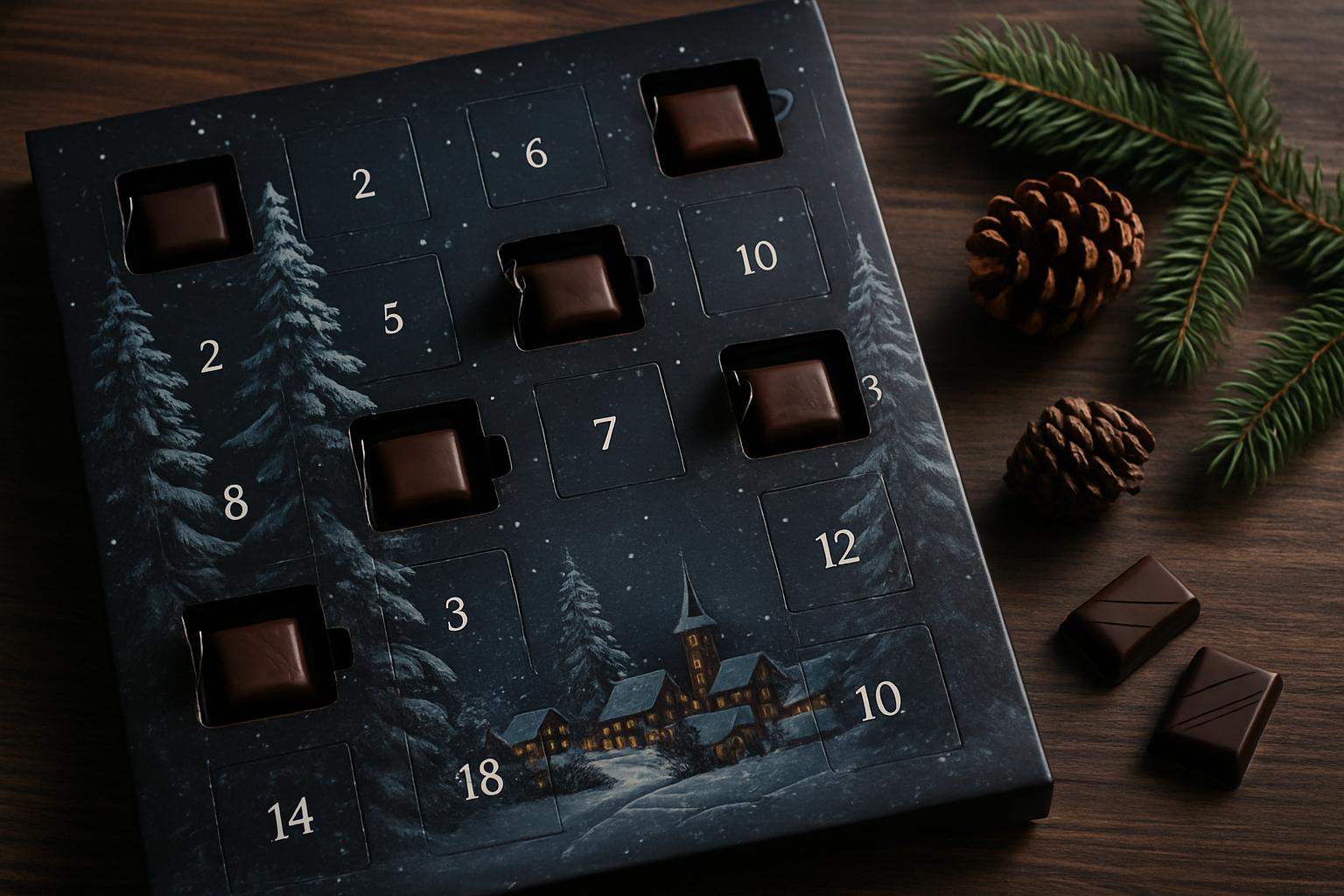 Julekalender med mørk chokolade