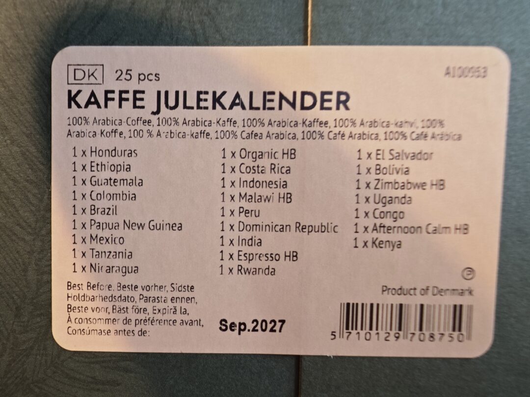 Alle 25 kaffevarianter i Growers Cup kaffe julekalender