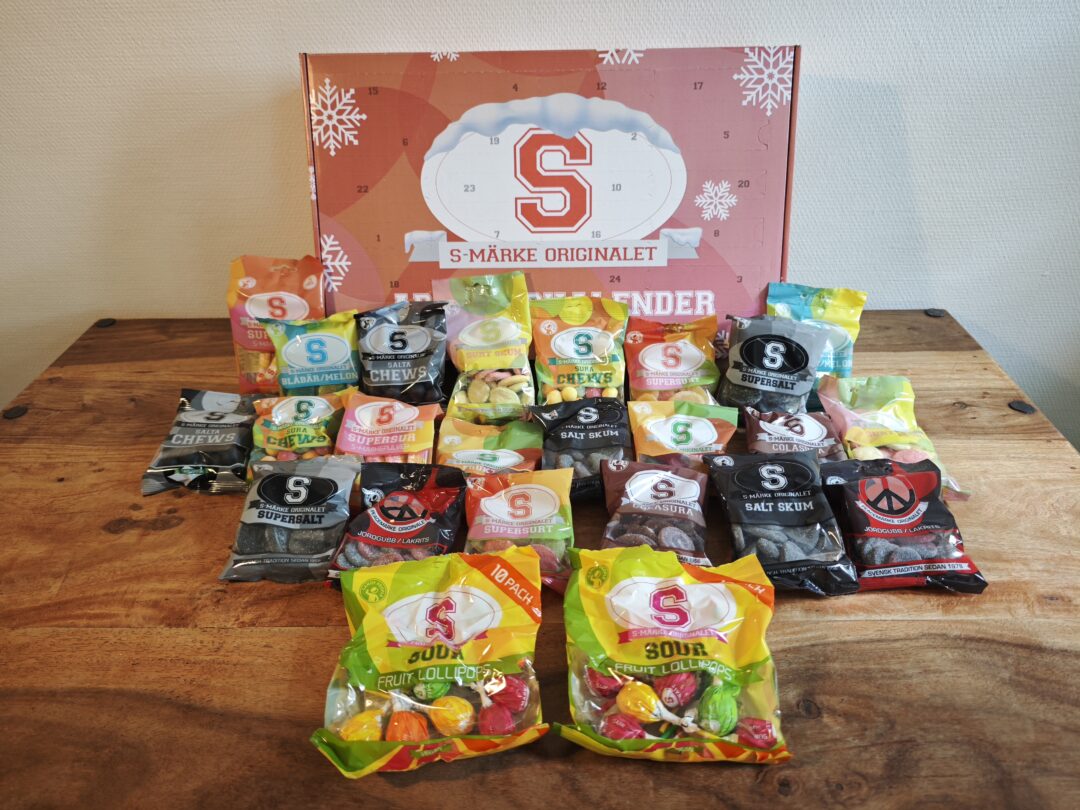 S-mærke slikjulekalender indhold