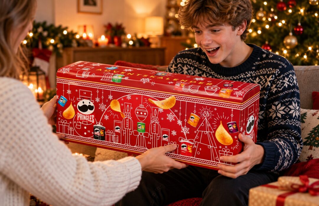 Teenager modtager Pringles julekalender i gave